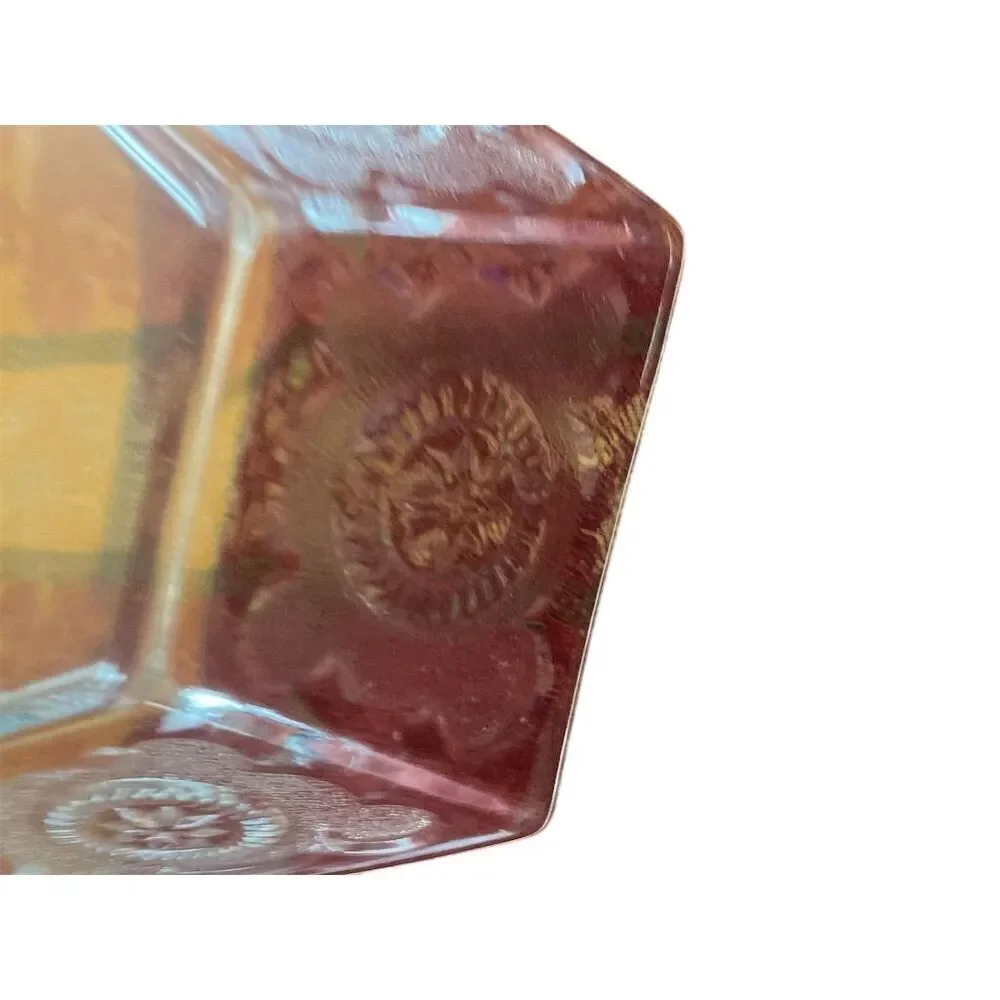 FEDERAL GLASS AMERICANA HEXAGON BALD EAGLE & STARS PUNCH BOWL 1950'S PATRIOTIC